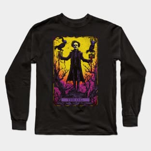 Edgar Allan Poe OG Goth Tarot Card Illustration Tee: Macabre Musings Long Sleeve T-Shirt